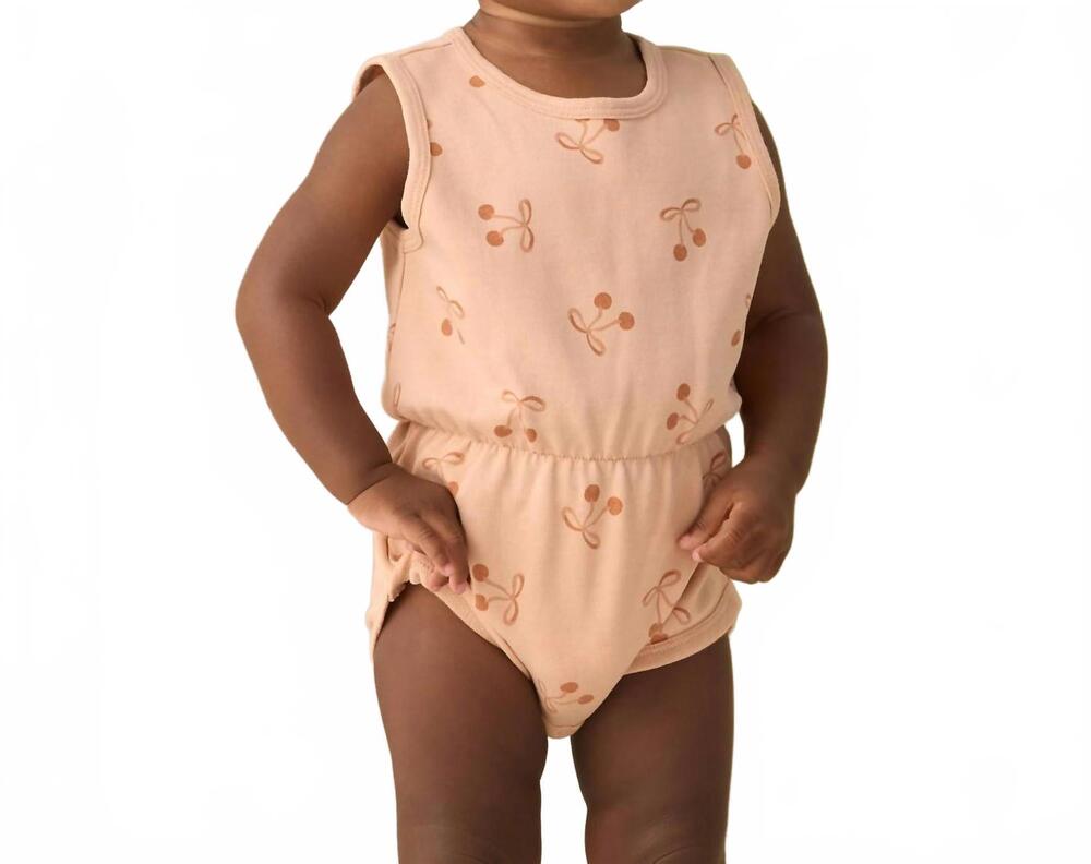 NEW RYLEE + CRU girl's cinch playsuit in cherry bows